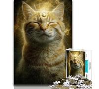 Puzzle 1000 pièces pour Adolescents Chat néon 1000 pièces pour Adolescents, Jeu de Quiz, décoration Murale, Cadeaux d'anniversaire et de Noël Uniques (Taille 75x50cm)