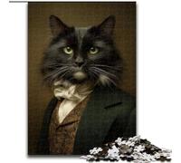 Puzzle 1000 pièces pour Adolescents Chat Noble Noir, à partir de 14 Ans, pour des soirées Jeux en Famille, Collection d'artistes, Beaux-Arts (Taille 50x75cm)