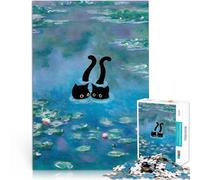 Puzzle 1000 pièces pour Adolescents Chat Noir dans Le lac Bleu Jouet éducatif d'apprentissage Cadeau Amusant 50x70cm