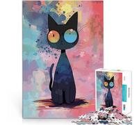 Puzzle 1000 pièces pour Adolescents Chat Noir Mignon Jouet éducatif intellectuel décompressant Super Cadeau 38x52cm