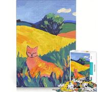 Puzzle 1000 pièces pour Adolescents Chat Orange dans Un Champ Jeu éducatif Interaction Parent-Enfant idéal comme Cadeau 50x75cm