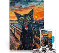 Puzzle 1000 pièces pour Adolescents Chat Qui crie Jouet éducatif intellectuel décompressant Cadeaux d'anniversaire 38x26cm