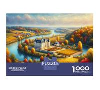 Puzzle 1000 Pièces pour Adolescents Chateau by The River in Autumn Puzzles pour Adultes, Jouet, Décoration Murale, Art Mural, Idéal comme Cadeau pour Toute La Famille 38x26cm/1000pcs