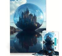 Puzzle 1000 pièces pour Adolescents Château dans Une Bulle Décoration soignée,Jeu d'exercice Mental,Jeu de détente,Cadeau Amusant de Noël (38x52cm)