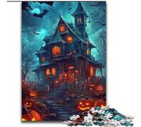 Puzzle 1000 pièces pour Adolescents Château d'halloween, Jouet éducatif et décompressant, Cadeau d'anniversaire, décoration Murale (Taille 26x38cm)