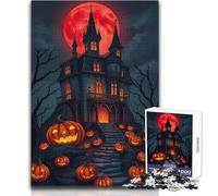 Puzzle 1000 pièces pour Adolescents - Château hanté, Halloween - Jeu de précision - Dimensions:38x52cm