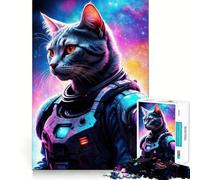 Puzzle 1000 pièces pour Adolescents Chats Guerriers,découpe Premium,Jeu Amusant et divertissant,Facile à Jouer,décoration de Noël (38x26cm)