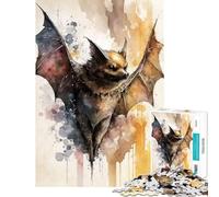 Puzzle 1000 pièces pour Adolescents Chauve-Souris élégante à l'aquarelle Jouet éducatif Jeu de détente Cadeau d'anniversaire (Dimensions 75x50cm)