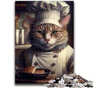 Puzzle 1000 pièces pour Adolescents Chef Cat pour et 14 Ans et Plus Jeu Impossible Cadeau d'anniversaire de Noël 26x38cm