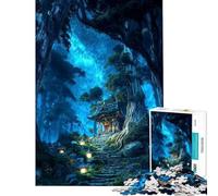 Puzzle 1000 pièces pour Adolescents Chemin de lanternes et d'étoiles Puzzle Adulte Anti-Stress Jouet Difficile Défi éducatif (Dimensions 38x52cm)