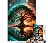 Puzzle 1000 pièces pour Adolescents Chêne Céleste Mirage décoration Murale Cadeau de Noël Secret Jeu Impossible pour se détendre et stimuler Son Intellect Dimensions 38x52cm