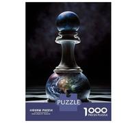 Puzzle 1000 Pièces pour Adolescents Chess Pawn Earth Puzzles pour Adultes, Jouet, Décoration Murale, Art Mural, Idéal comme Cadeau pour Toute La Famille 38x26cm/1000pcs