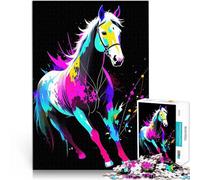Puzzle 1000 pièces pour Adolescents Cheval Abstrait Jouets Jeux éducatifs Soulagement du Stress Cadeau Amusant 75x50cm