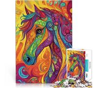 Puzzle 1000 pièces pour Adolescents Cheval Avatar Artistique Séjour Anti-Stress pour Tuer Le Temps Jeu de défi Unique 75x50cm