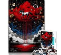 Puzzle 1000 pièces pour Adolescents Cheval mystérieux, Difficile et Stimulant, Cadeaux du Père Noël Secret pour Les 14 Ans et Plus, 38x26cm