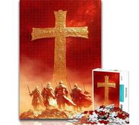 Puzzle 1000 pièces pour Adolescents, Chevalier de l'armée de Croisade, pour Adultes, 1000 pièces, Jouets éducatifs, Jeux Anti-Stress, liste de souhaits avec Le Père Noël 26x38cm