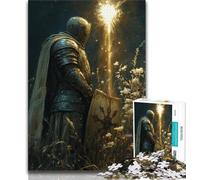 Puzzle 1000 pièces pour Adolescents, Chevalier médiéval majestueux, Jeu Stimulant et éducatif en Famille pour Anniversaire, Noël 38x26cm