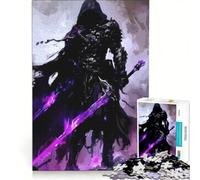 Puzzle 1000 pièces pour Adolescents, Chevalier Noir aux épées Violettes, Jouet Anti-Stress, pour s'amuser en Famille, Cadeau pour Les Amis et la Famille 50x75cm