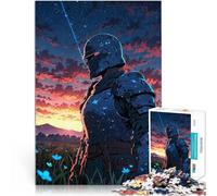 Puzzle 1000 pièces pour Adolescents Chevalier sous Le Ciel étoilé Loisirs en Famille Renforcer l'amour Entre Les Couples 75x50cm