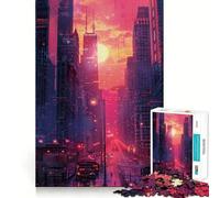 Puzzle 1000 pièces pour Adolescents Chicago Cyberpunk,Jeu d'articulation Fine,Amusant et Stimulant,idéal pour Un Anniversaire (50x75cm)