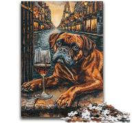 Puzzle 1000 pièces pour Adolescents, Chien Boxer Buvant, Jouets éducatifs, Jeux familiaux, Anniversaires et Cadeaux Uniques (38x26cm)