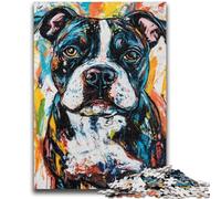 Puzzle 1000 pièces pour Adolescents, Chien Bull Terrier, 1000 pièces pour Adolescents, Anti-Stress, défi Difficile, décoration d'intérieur (38x26cm)