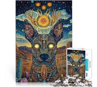 Puzzle 1000 pièces pour Adolescents Chien d'art coloré Jeux éducatifs Décoration d'intérieur Cadeaux du Père Noël Secret 38x26cm