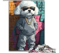 Puzzle 1000 pièces pour Adolescents Chien des Rues, Jouet de Divertissement Familial idéal comme Cadeau pour Toute la Famille 50x75cm
