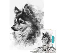 Puzzle 1000 pièces pour Adolescents Chien Esquimau américain Jeu éducatif et intellectuel Cadeau d'anniversaire Apprentissage et éducation (Dimensions 38x26cm)