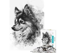 Puzzle 1000 pièces pour Adolescents Chien Esquimau américain Jeu Relaxant Défi intellectuel Jouet addictif Cadeau Amusant Décoration intérieure (Dimensions 75x50cm)