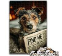 Puzzle 1000 pièces pour Adolescents, Chien lisant Un Journal, Jouets éducatifs, activités Amusantes à la Maison, Cadeau d'anniversaire, Cadeau de Voyage 50x75cm