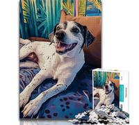 Puzzle 1000 pièces pour Adolescents, Chien sur Le canapé, entraînez Votre Cerveau et Vos Mains, Cadeau d'anniversaire, Cadeaux, décoration Murale pour Les 14 Ans et Plus 38x26cm