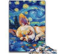 Puzzle 1000 pièces pour Adolescents Chihuahua Ciel Nocturne Amusement en Famille Activités à la Maison, Cadeau d'anniversaire, Cadeaux de Voyage, pour et 14 Ans 26x38cm