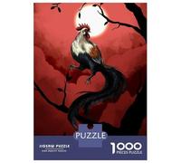 Puzzle 1000 Pièces pour Adolescents Chinese Zodiac The Rooster Puzzle Adulte - Jeu De Construction - Difficile - Cadeau Unique pour Anniversaire Et Noël 38x26cm/1000pcs