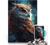 Puzzle 1000 pièces pour Adolescents Chouette appréciée Compétition de Vitesse Manuelle avec Affiche et Feuille de Questions correspondantes 52x38cm