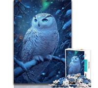 Puzzle 1000 pièces pour Adolescents Chouette Aurora 1000 pièces pour Adolescents avec Affiche et fiche de Questions-réponses Assorties pour Les 14 Ans et Plus 75x50cm