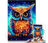 Puzzle 1000 pièces pour Adolescents Chouette colorée Compétition de Vitesse Manuelle Liste de souhaits avec Le Père Noël 38x26cm