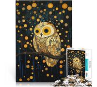Puzzle 1000 pièces pour Adolescents Chouette dans Une forêt étoilée Jeux éducatifs Activités Amusantes à la Maison, Cadeaux d'anniversaire, Cadeaux de Voyage, 52x38cm
