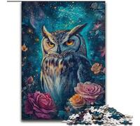 Puzzle 1000 pièces pour Adolescents, Chouette Rose, à partir de 14 Ans, pour s'amuser en Famille et Jouer Le Soir, Collection d'artistes, Beaux-Arts (Taille 26x38cm)