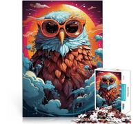 Puzzle 1000 pièces pour Adolescents Chouette sérieuse Jouets éducatifs d'apprentissage est idéal comme Cadeau pour Toute la Famille 38x26cm