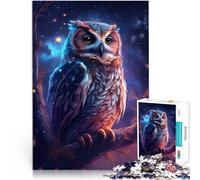 Puzzle 1000 pièces pour Adolescents Chouette sous la Voie Lactée pour s'amuser en Famille Améliorer la mémoire 52x38cm