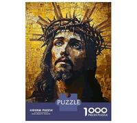 Puzzle 1000 Pièces pour Adolescents Christ Jesus Mosaic Puzzles pour Adultes, Jouet, Décoration Murale, Art Mural, Idéal comme Cadeau pour Toute La Famille 52x38cm/1000pcs