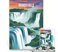 Puzzle 1000 pièces pour Adolescents Chutes d'Iguaçu, Brésil Jeu de réflexion, Découpe de précision, Cadeau Original pour Un Anniversaire ou Noël 50x75cm