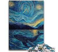 Puzzle 1000 pièces pour Adolescents, Ciel étoilé, Baleine, Jeu Stimulant, Jouets à Offrir en Cadeau à Toute la Famille, à partir de 14 Ans, 50x75cm