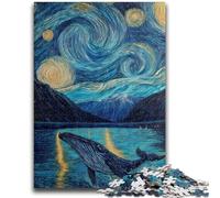 Puzzle 1000 pièces pour Adolescents, Ciel étoilé, Baleine, Jeux de détente, Jeu éducatif pour Anniversaire, Noël, à partir de 14 Ans, 26x38cm