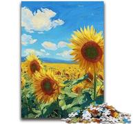 Puzzle 1000 pièces pour Adolescents Ciel étoilé Tournesol pour Les 14 Ans et Plus Défi éducatif Activités Amusantes à la Maison, Cadeaux d'anniversaire, Cadeaux de Voyage 26x38cm