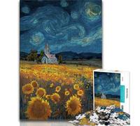 Puzzle 1000 pièces pour Adolescents Ciel Nocturne Tournesol, Analyse et logique, idéal comme Cadeau pour Toute la Famille Convient pour Et 14 38x26cm