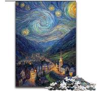 Puzzle 1000 pièces pour Adolescents, Ciel Nocturne, Ville, Paysage Urbain, pour 14 Ans et Plus, pour s'amuser en Famille et Jouer, Collection d'artistes, Beaux-Arts (Taille 26x38cm)