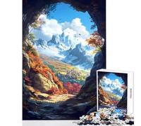 Puzzle 1000 pièces pour Adolescents Cité de la Montagne et Cœur Décoration intérieure Jouet œuvre d'art Cadeau décoration Parfaite (38x26cm)