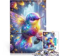 Puzzle 1000 pièces pour Adolescents Colibri avec Pierre précieuse Activité familiale Renforcer l'amour Entre Les Couples 38x26cm